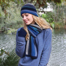 Scarf and beanie set in colour Lagoon