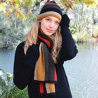 Scarf and beanie set in colour Gold