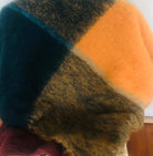 Picasso plaid mohair blanket folded