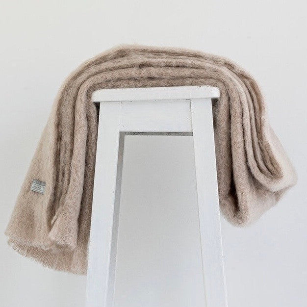 Paper colour Mohair blanket throws