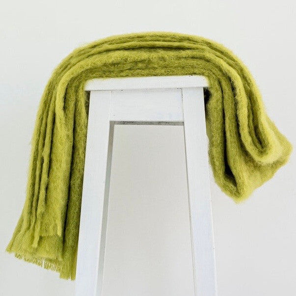 Pesto colour Mohair blanket throws