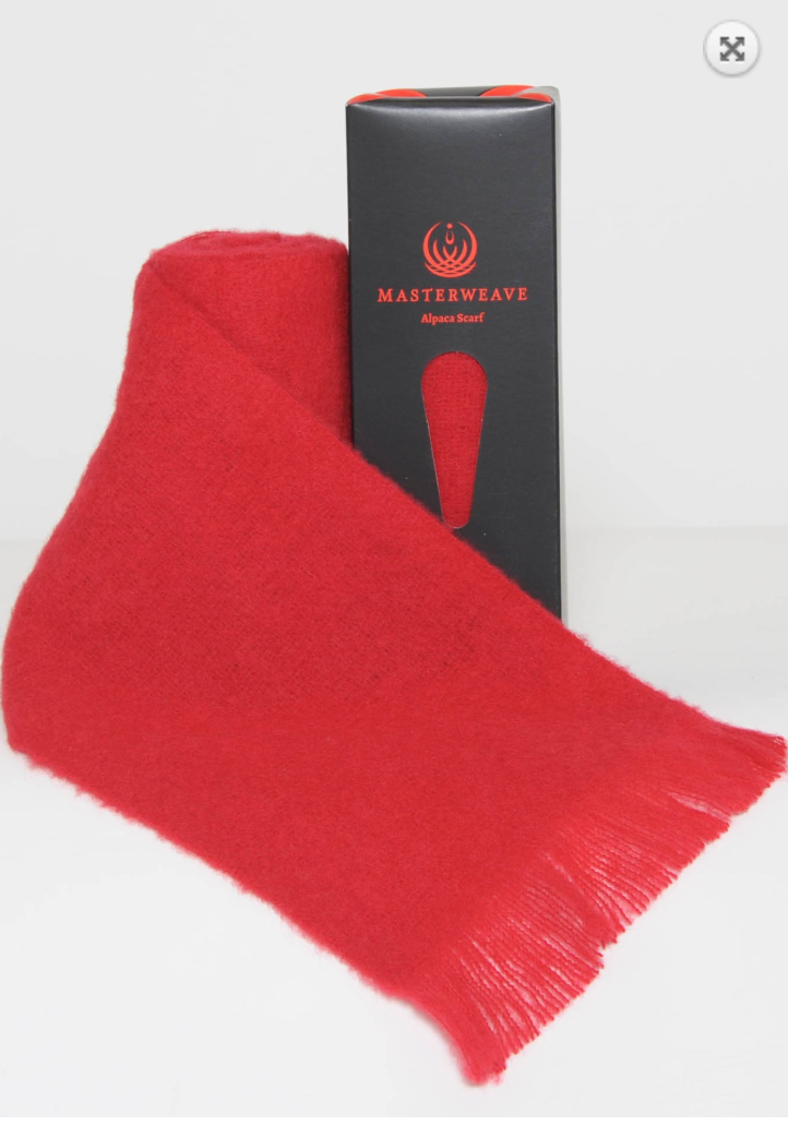 Alpaca scarf in colour Red