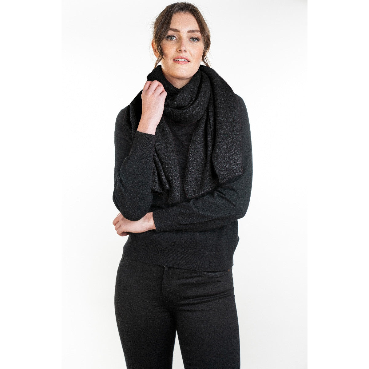 Koru Merino - Possum Lightweight Moss Stitch Wrap (KO518)Charcoal