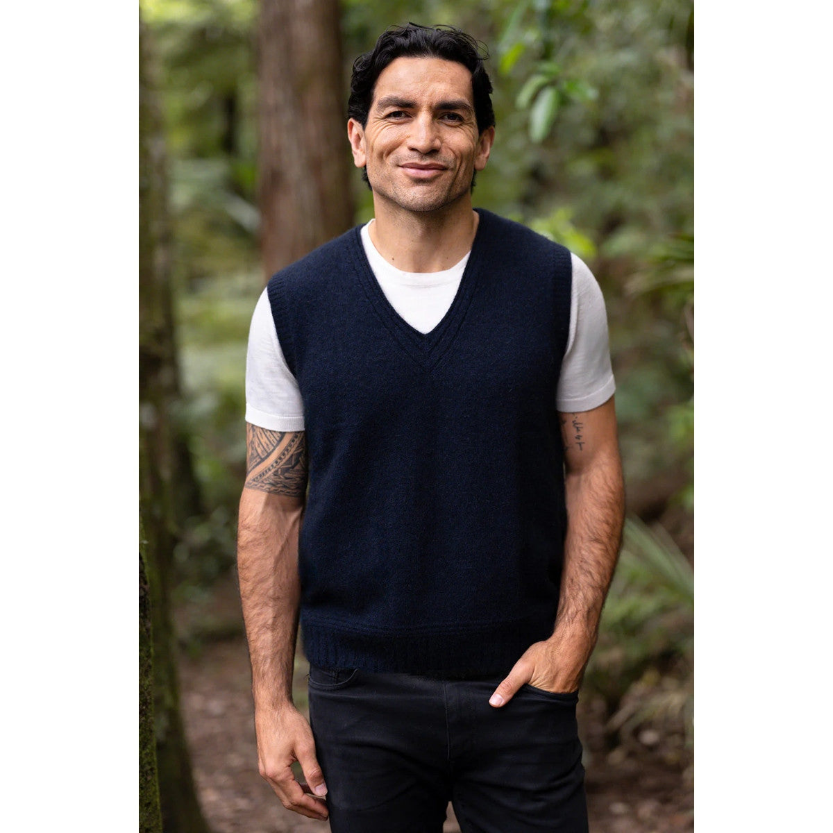 McDonald - Possum and Merino Ridge Vest (6636) Navy