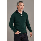 McDonald - Merino & Possum Cable Jersey with Contrast Trim Forest/Navy