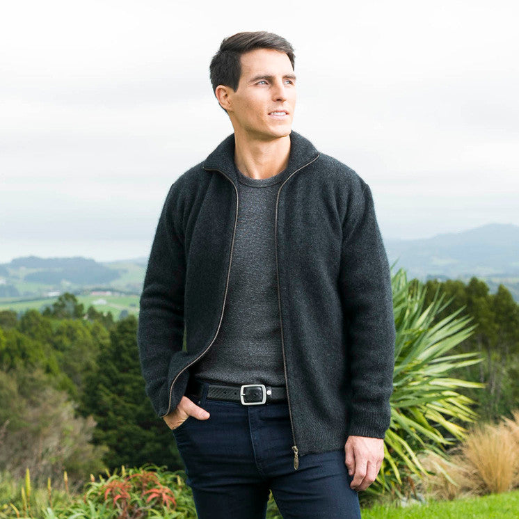Koru - Men's Zip Through Collar Jacket (KO231 - Charcoal)