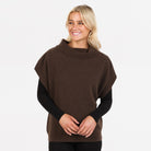 Native World - Merino & Possum Cowl Neck Tunic, Cocoa 