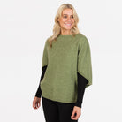 Native World - Merino & Possum Split Sleeve Poncho (NB868) Pistachio