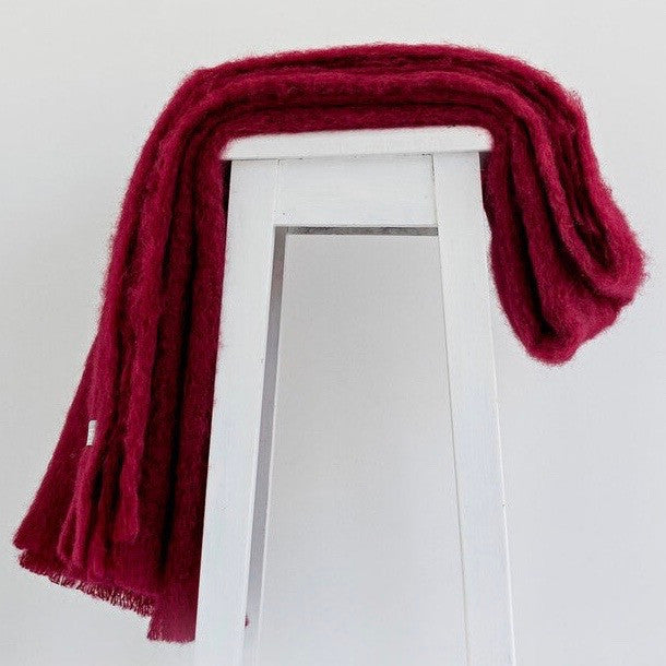 Tamarind colour Mohair blanket throws