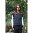 Lothlorian - Merino & Possum Serene Vest (9788)Charcoal