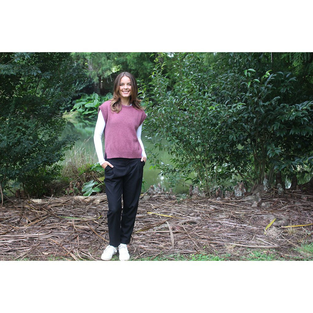 Lothlorian - Merino & Possum Serene Vest (9788)Orchid
