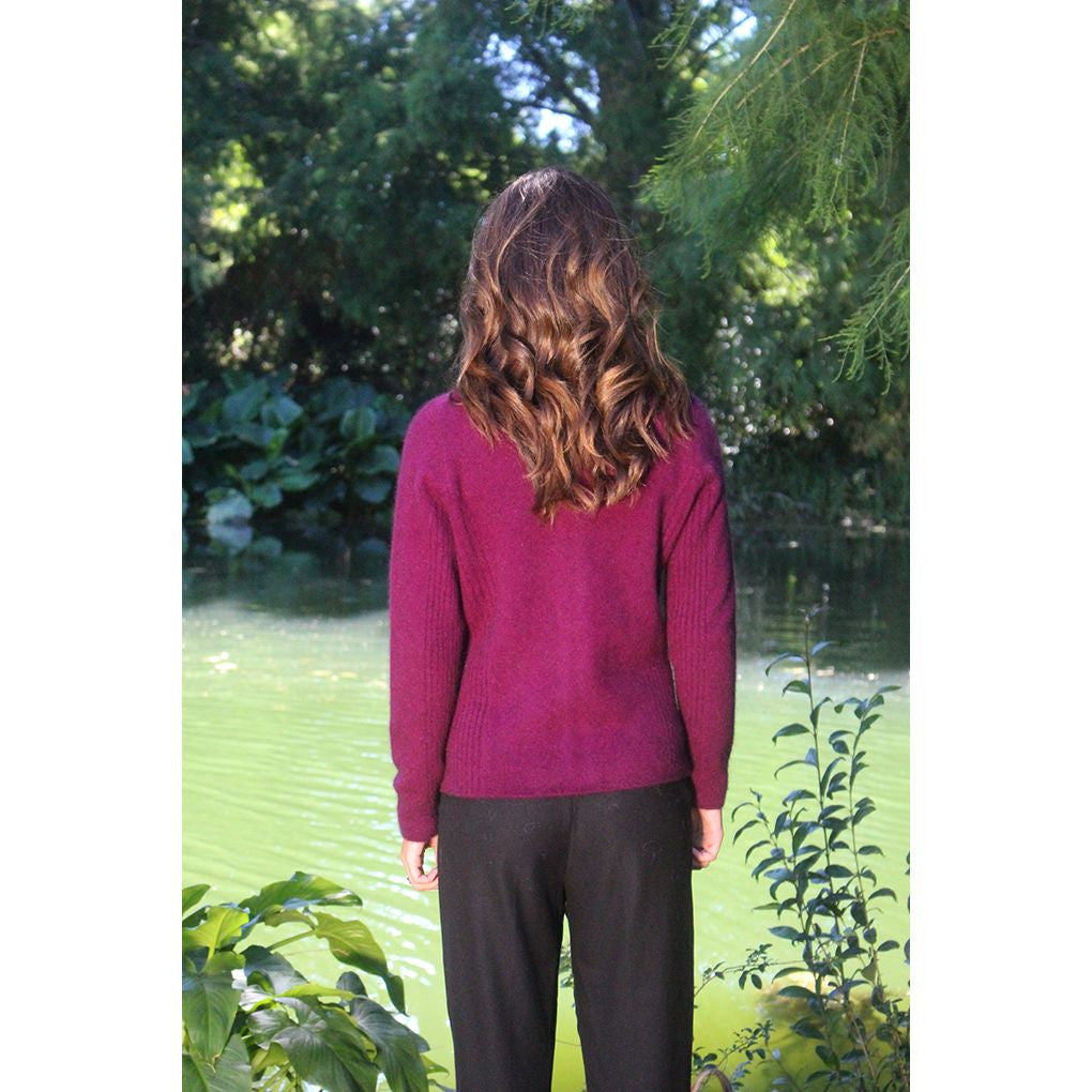 Lothlorian - Rib Detail Jacket with Pockets (9975)Berry