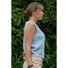 Lothlorian - Cotton & Merino Hepburn Button Vest (CM107)Sky