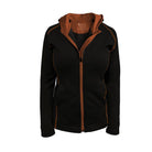 Tussock Ridge - Ladies Merino-Tencel Full Zip Jacket with Hood (MH303)Black/Copper