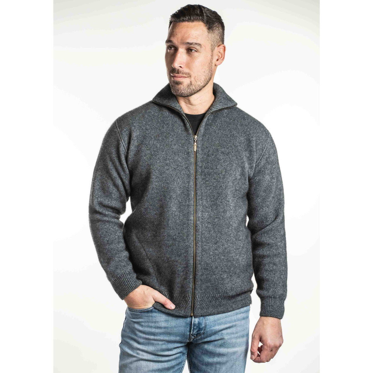 Koru - Men's Zip Through Collar Jacket (KO231) Grey
