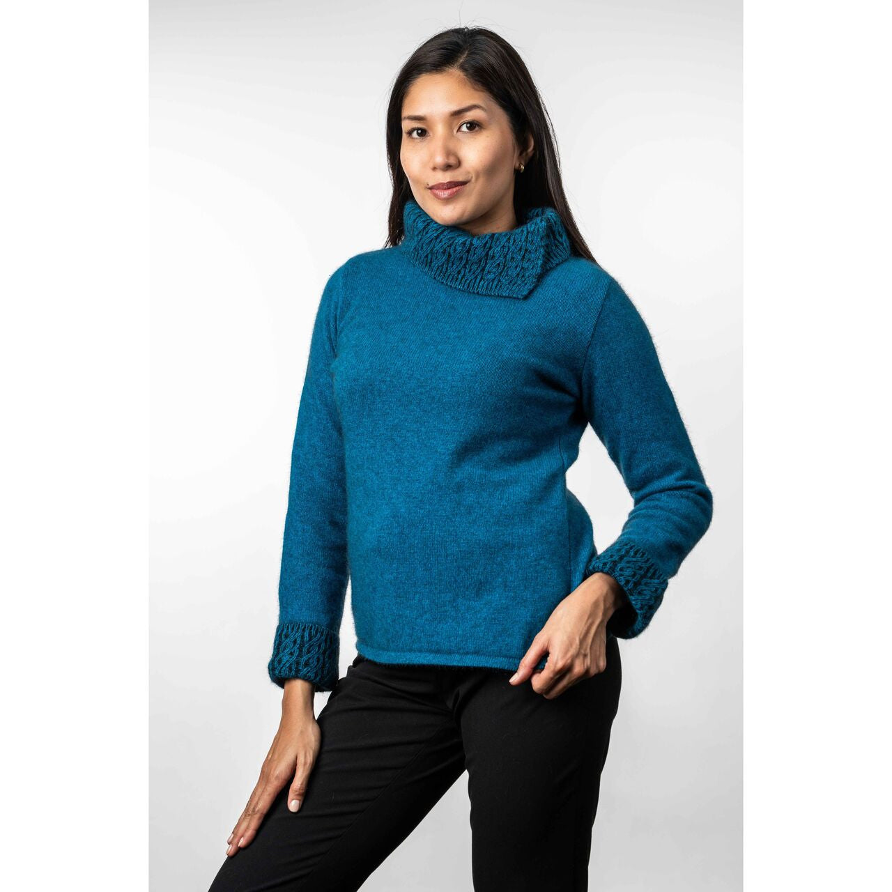 Possum Two Tone Jumper (K0471)-Pacific/Black