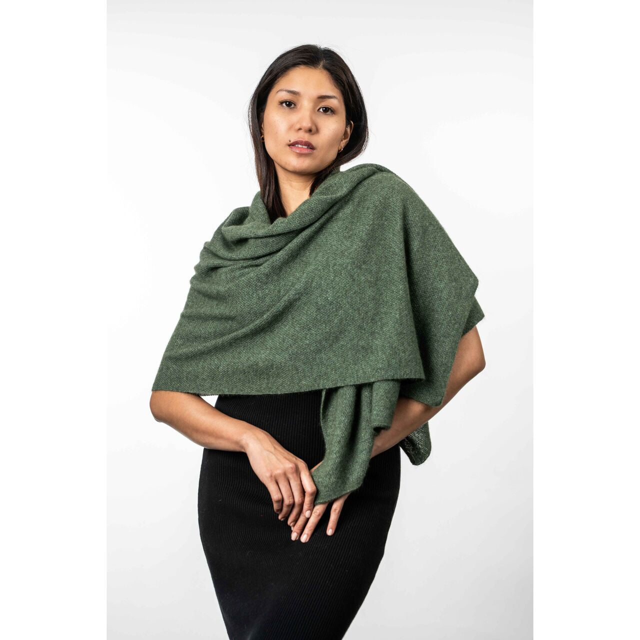 Koru Merino - Possum Lightweight Moss Stitch Wrap (KO518)Moss