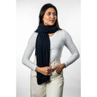 Koru Merino - Possum Lightweight Moss Stitch Wrap (KO518)Navy