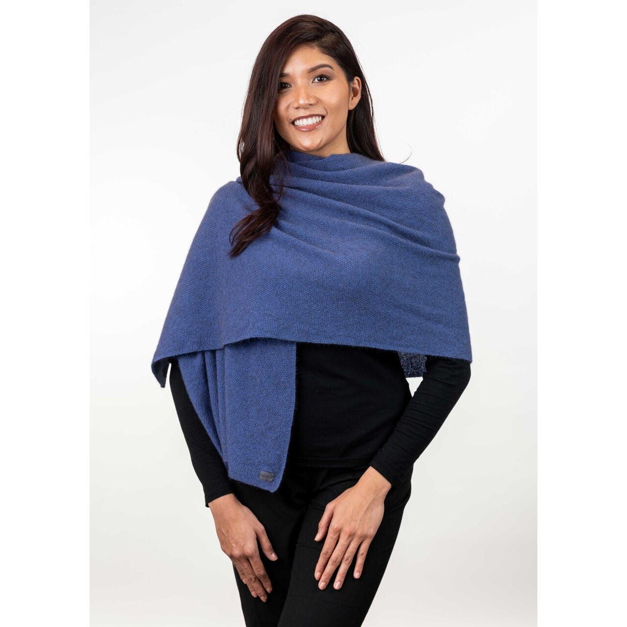 Koru Merino - Possum Lightweight Moss Stitch Wrap (KO518)Periwinkle