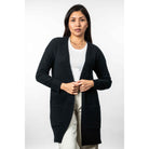 Koru - Merino - Possum Longline Cardigan (KO544)Black