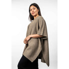 Koru - Merino and Possum Zig Zag Textured Cape (KO553)Mocha