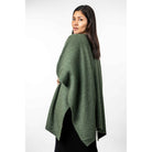 Koru - Merino and Possum Zig Zag Textured Cape (KO553)Moss