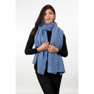 Koru - Merino - Possum Jacquard Wrap (KO554)Sky/Periwinkle