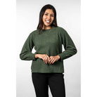 Koru - Merino - Possum Split Hem Jumper (KO556)Moss