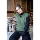 Koru - Merino & Possum Cable Vest (KO563)Moss