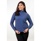 Koru - Merino & Possum Cable Detail Jacket (KO567)Periwinkle