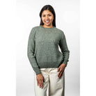 Koru - Merino & Possum Moss Stich Plated Jumper (KO574)Moss/Natural