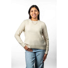 Koru - Merino & Possum Moss Stich Plated Jumper (KO574)White/Natural