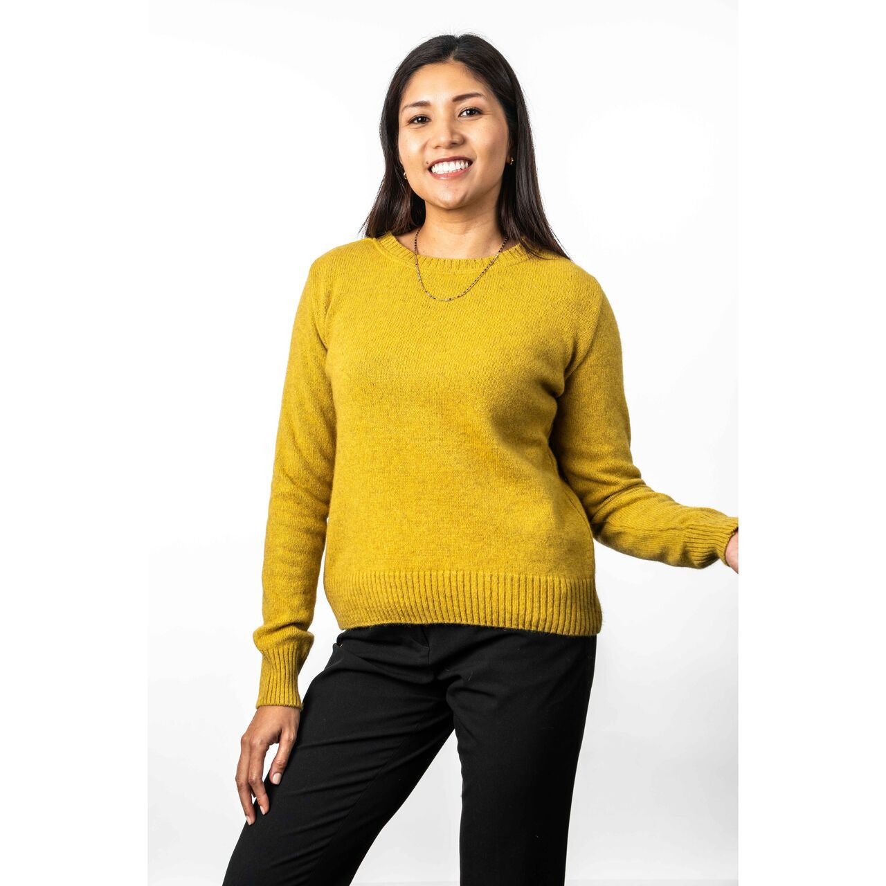 Koru - Merino & Possum Crew Neck Jumper (KO575)Kowhai