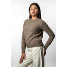 Koru - Merino & Possum Crew Neck Jumper (KO575)Mocha