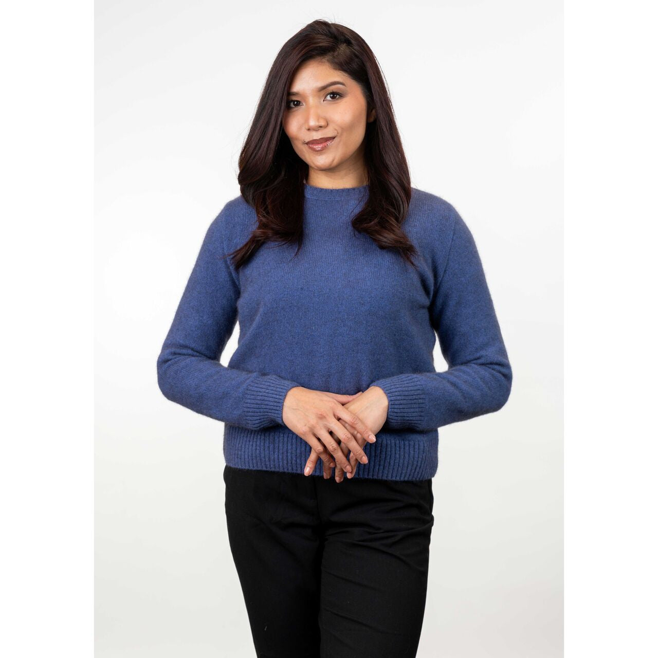 Koru - Merino & Possum Crew Neck Jumper (KO575)Periwinkle
