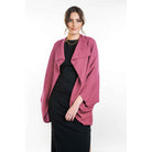 Koru Merino - Possum Moss Stitch Shrug (KO756)Rose