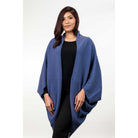 Koru Merino - Possum Moss Stitch Shrug (KO756)Periwinkle