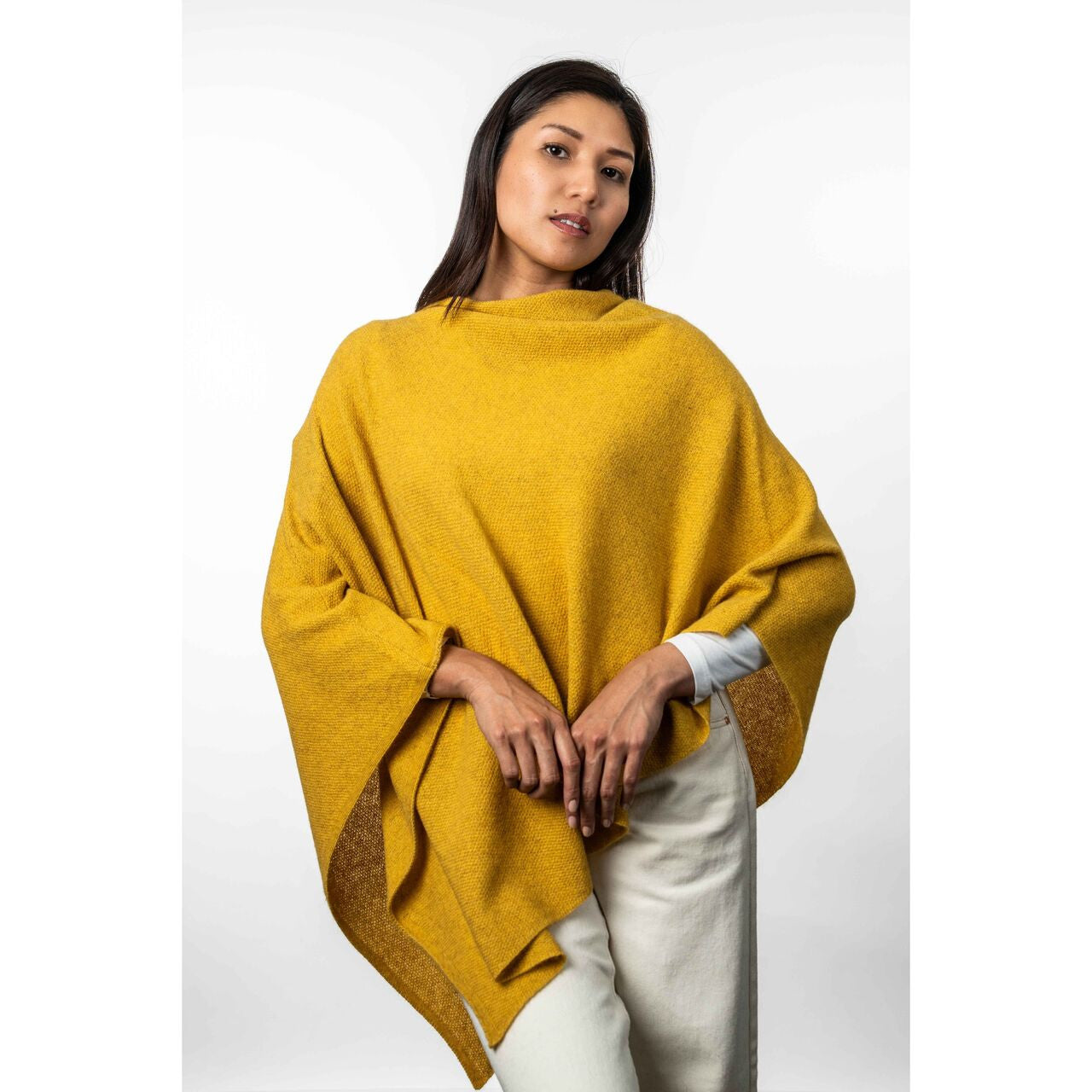 Koru Merino - Possum Two Way Poncho (KO798)Kowhai