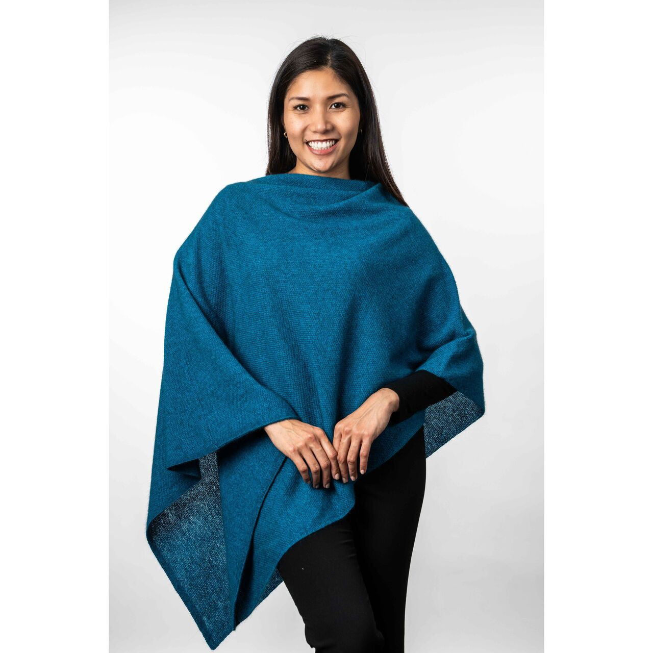 Koru Merino - Possum Two Way Poncho (KO798)Pacific