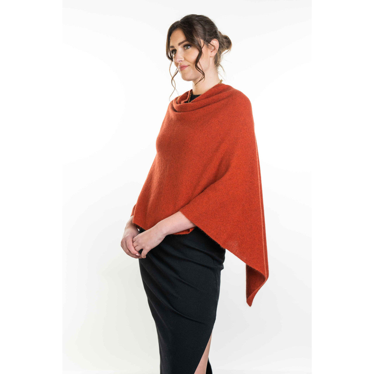 Koru Merino - Possum Two Way Poncho (KO798)Sienna