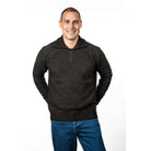 Koru - Merino & Possum Diamond Plated Zip Jumper (KO881)Espresso/Suede
