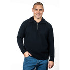 Koru - Merino & Possum Diamond Plated Zip Jumper (KO881)Navy/Black