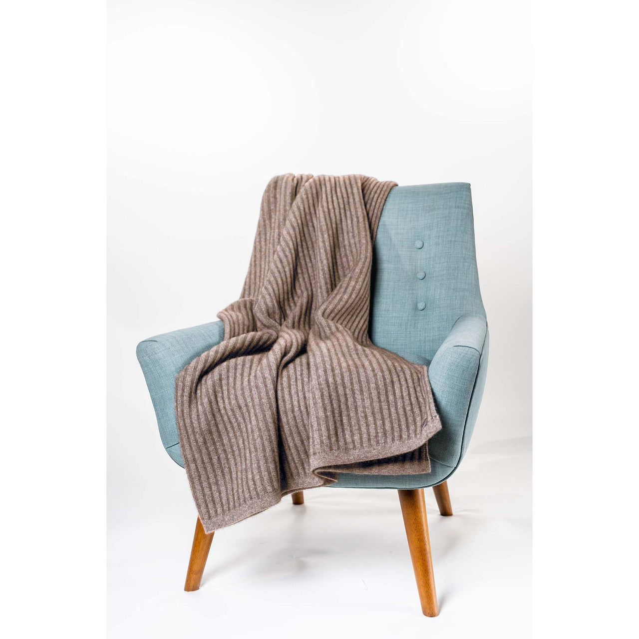 Koru Merino - Possum Ribbed Throw (K091)Mocha