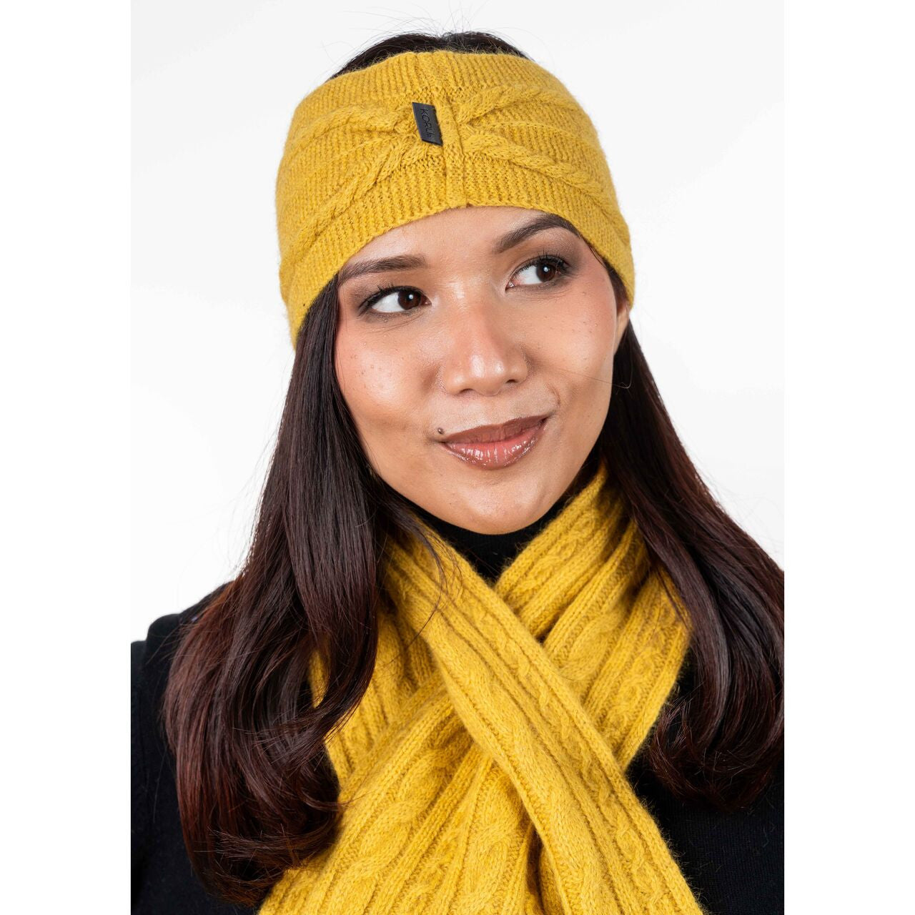 Koru Merino - Possum Cable Headband (KO94)Kowhai