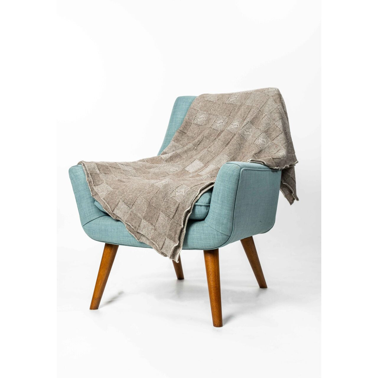 Koru - Merino - Possum Jacquard Throw (KO965)Natural/Mocha