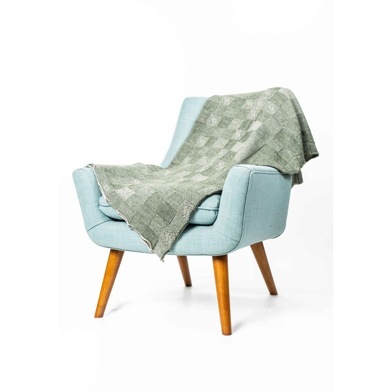 Koru - Merino - Possum Jacquard Throw (KO965)Oatmeal/Moss