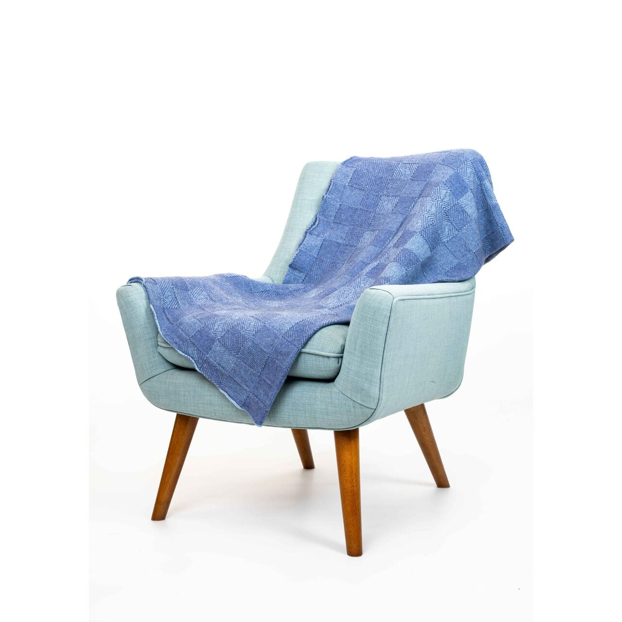 Koru - Merino - Possum Jacquard Throw (KO965)Sky/Periwinkle