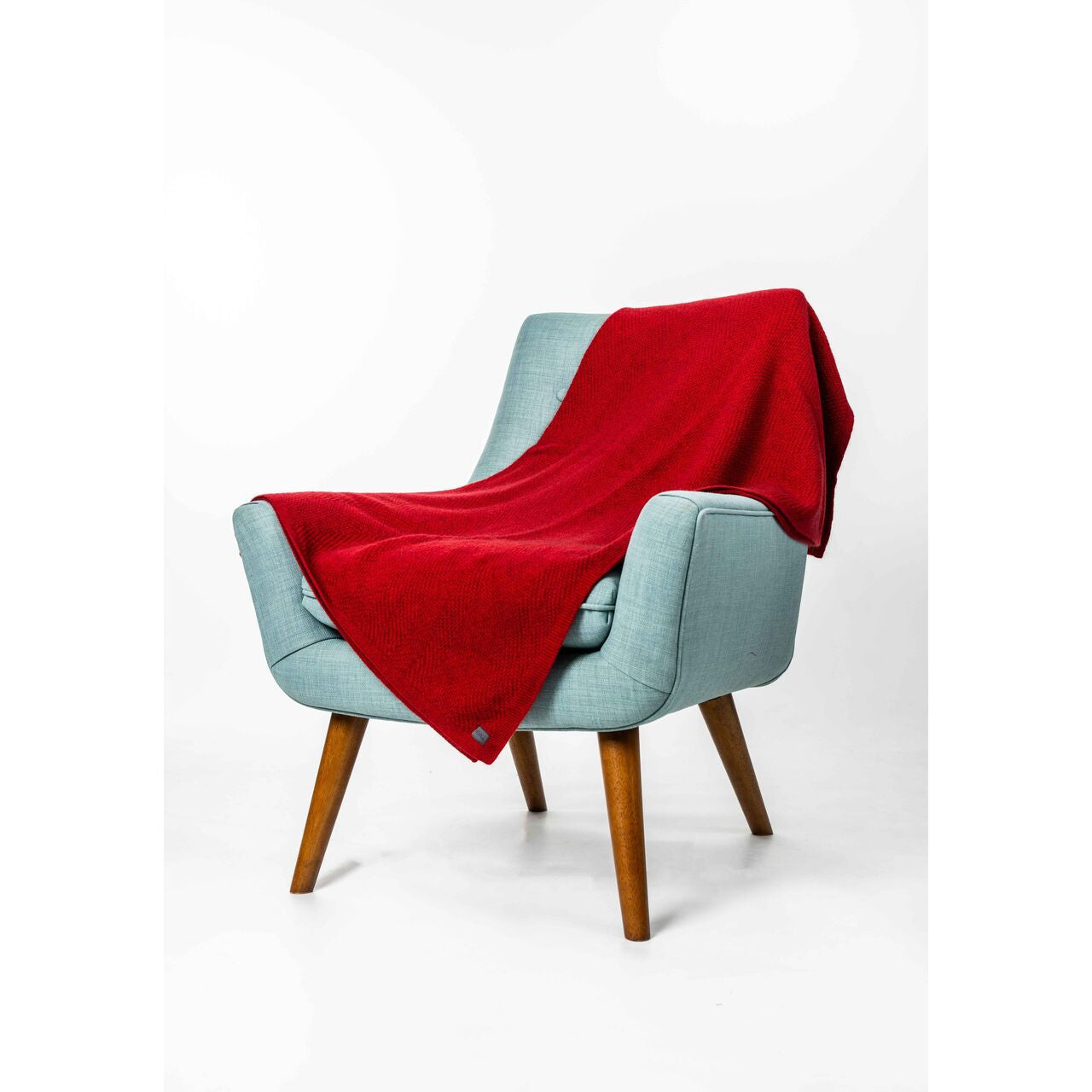 Koru - Merino & Possum Plated Herringbone Throw (KO966)Rata/Red