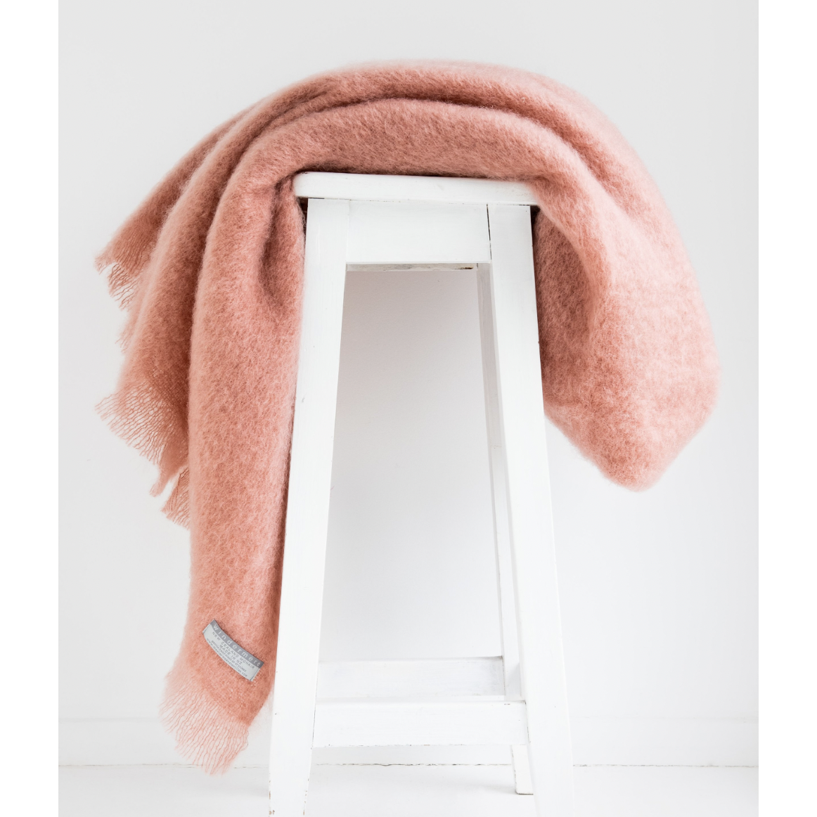 Rose Pink colour mohair rug