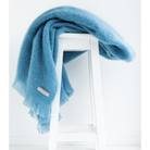 Denim colour mohair rug